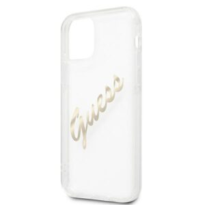 Guess GUHCP12MKTRSVGO Apple iPhone 12/12 Pro 6,1" skaidrus kietas dėklas Vintage Script Gold - Image 6