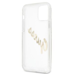 Guess GUHCP12MKTRSVGO Apple iPhone 12/12 Pro 6,1" skaidrus kietas dėklas Vintage Script Gold - Image 7