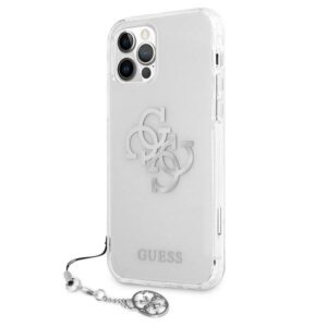 Guess GUHCP12LKS4GSI Apple iPhone 12 Pro Max 6,7" skaidrus kietas dėklas 4G Silver Charms Collection - Image 2