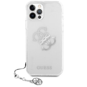 Guess GUHCP12LKS4GSI Apple iPhone 12 Pro Max 6,7" skaidrus kietas dėklas 4G Silver Charms Collection - Image 3