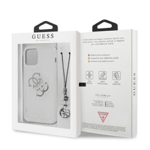 Guess GUHCP12LKS4GSI Apple iPhone 12 Pro Max 6,7" skaidrus kietas dėklas 4G Silver Charms Collection - Image 8