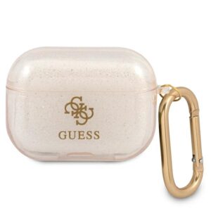 Guess GUAPUCG4GD AirPods Pro dėklas aukso spalvos Glitter Collection
