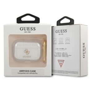 Guess GUAPUCG4GT AirPods Pro dėklas Transparent Glitter Collection - Image 3