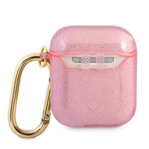 Guess GUA2UCG4GP AirPods dėklas rožinės spalvos Glitter Collection - Image 2