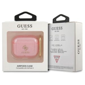 Guess GUA3UCG4GP AirPods 3 dėklas rožinės spalvos Glitter Collection - Image 3