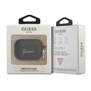 Guess GUAPSSSK AirPods Pro dėklas juodos spalvos Silicone Vintage Script - Image 3