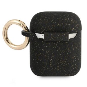 Guess GUA2SGGEK AirPods dėklas juodos spalvos Silicone Glitter - Image 2