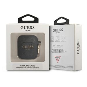 Guess GUA2SGGEK AirPods dėklas juodos spalvos Silicone Glitter - Image 3