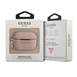 Guess GUAPSGGEP AirPods Pro dėklas rožinės spalvos Silicone Glitter - Image 3