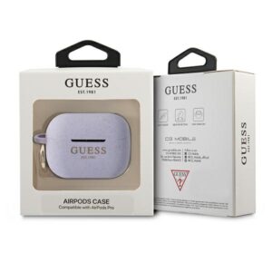 Guess GUAPSGGEU AirPods Pro dėklas violetinės spalvos Silicone Glitter - Image 3