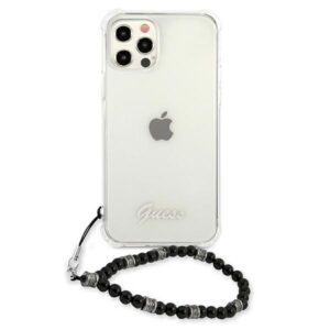 Guess GUHCP12MKPSBK Apple iPhone 12/12 Pro 6,1" skaidrus kietas dėklas juodos spalvos Pearl - Image 3