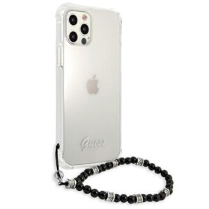 Guess GUHCP12MKPSBK Apple iPhone 12/12 Pro 6,1" skaidrus kietas dėklas juodos spalvos Pearl - Image 4