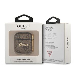 Guess GUA24GSMW AirPods dėklas rudos spalvos 4G Script Metal Collection - Image 3