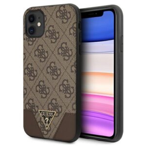 Guess GUHCN61PU4GHBR Apple iPhone 11 6,1" / Xr 6,1" rudos spalvos kietas dėklas 4G Triangle Collection
