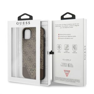 Guess GUHCN61PU4GHBR Apple iPhone 11 6,1" / Xr 6,1" rudos spalvos kietas dėklas 4G Triangle Collection - Image 8