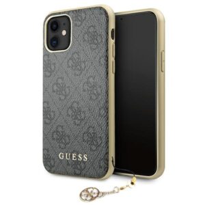 Guess GUHCN61GF4GGR Apple iPhone 11 6,1" / Xr grey kietas dėklas 4G Charms Collection