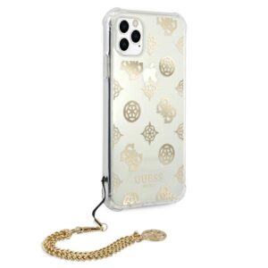 Guess GUHCN58KSPEGO Apple iPhone 11 Pro 5,8" gold kietas dėklas Peony Chain Collection - Image 4