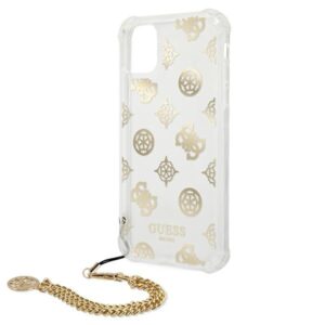 Guess GUHCN58KSPEGO Apple iPhone 11 Pro 5,8" gold kietas dėklas Peony Chain Collection - Image 6