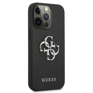 Guess GUHCP13LSA4GSBK Apple iPhone 13 Pro/ 13 6,1"juodos spalvos kietas dėklas Saffiano 4G Metal Logo - Image 4