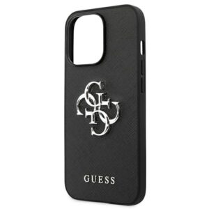 Guess GUHCP13LSA4GSBK Apple iPhone 13 Pro/ 13 6,1"juodos spalvos kietas dėklas Saffiano 4G Metal Logo - Image 6