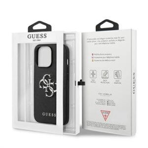 Guess GUHCP13LSA4GSBK Apple iPhone 13 Pro/ 13 6,1"juodos spalvos kietas dėklas Saffiano 4G Metal Logo - Image 8