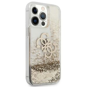 Guess GUHCP13XLG4GGO Apple iPhone 13 Pro Max 6,7" gold kietas dėklas 4G Big Liquid Glitter - Image 4