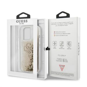 Guess GUHCP13XLG4GGO Apple iPhone 13 Pro Max 6,7" gold kietas dėklas 4G Big Liquid Glitter - Image 8