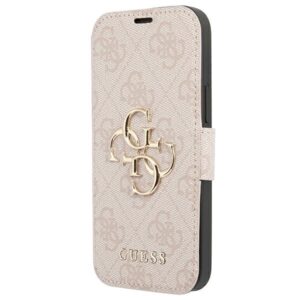 Guess GUBKP13X4GMGPI Apple iPhone 13 Pro Max 6,7" rožinės spalvos book 4G Big Metal Logo