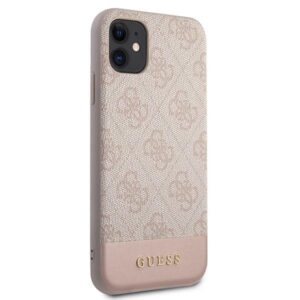 Guess GUHCN61G4GLPI Apple iPhone 11 6,1"/ Xr rožinės spalvos kietas dėklas 4G Stripe Collection - Image 4
