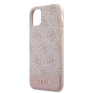 Guess GUHCN61G4GLPI Apple iPhone 11 6,1"/ Xr rožinės spalvos kietas dėklas 4G Stripe Collection - Image 6