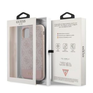 Guess GUHCN61G4GLPI Apple iPhone 11 6,1"/ Xr rožinės spalvos kietas dėklas 4G Stripe Collection - Image 8