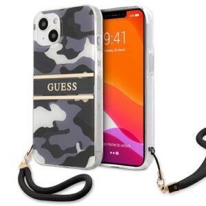 Guess GUHCP13SKCABBK Apple iPhone 13 mini 5,4"juodos spalvos hardcase Camo Strap Collection - Image 1