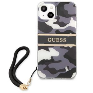 Guess GUHCP13MKCABBK Apple iPhone 13 / 14 / 15 6,1" juodos spalvos hardcase Camo Strap Collection - Image 3