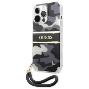 Guess GUHCP13XKCABBK Apple iPhone 13 Pro Max 6,7" juodos spalvos hardcase Camo Strap Collection - Image 2