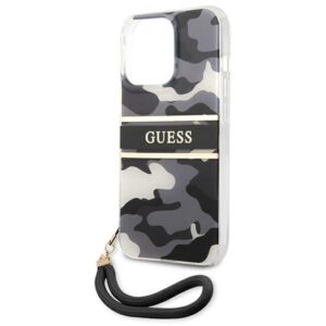 Guess GUHCP13XKCABBK Apple iPhone 13 Pro Max 6,7" juodos spalvos hardcase Camo Strap Collection - Image 6