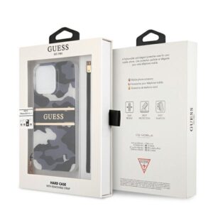 Guess GUHCP13XKCABBK Apple iPhone 13 Pro Max 6,7" juodos spalvos hardcase Camo Strap Collection - Image 8