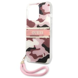 Guess GUHCP13LKCABPI Apple iPhone 13 Pro / 13 6,1" rožinės spalvos hardcase Camo Strap Collection - Image 6