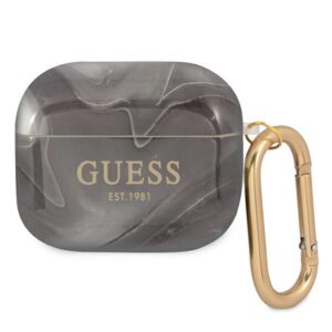 Guess GUA3UNMK AirPods 3 dėklas juodos spalvos Marble Collection