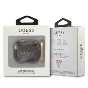Guess GUA3UNMK AirPods 3 dėklas juodos spalvos Marble Collection - Image 3