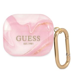 Guess GUA3UNMP AirPods 3 dėklas rožinės spalvos Marble Collection - Image 1