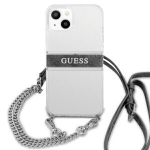 Guess GUHCP13SKC4GBSI Apple iPhone 13 mini 5,4" Transparent hardcase 4G Grey Strap Silver Chain - Image 3