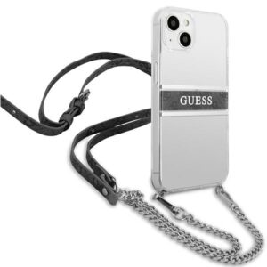 Guess GUHCP13SKC4GBSI Apple iPhone 13 mini 5,4" Transparent hardcase 4G Grey Strap Silver Chain - Image 4
