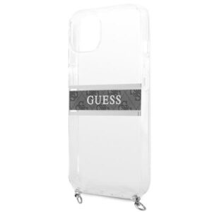 Guess GUHCP13SKC4GBSI Apple iPhone 13 mini 5,4" Transparent hardcase 4G Grey Strap Silver Chain - Image 6