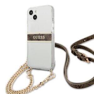 Guess GUHCP13SKC4GBGO Apple iPhone 13 mini 5,4" Transparent hardcase 4G rudos spalvos Strap Gold Chain - Image 2