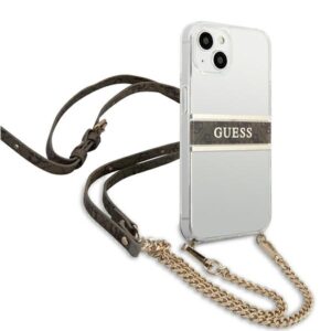 Guess GUHCP13SKC4GBGO Apple iPhone 13 mini 5,4" Transparent hardcase 4G rudos spalvos Strap Gold Chain - Image 4