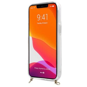 Guess GUHCP13SKC4GBGO Apple iPhone 13 mini 5,4" Transparent hardcase 4G rudos spalvos Strap Gold Chain - Image 5