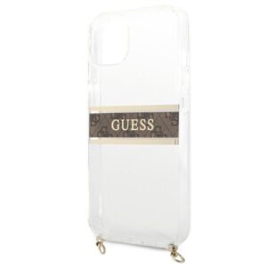 Guess GUHCP13SKC4GBGO Apple iPhone 13 mini 5,4" Transparent hardcase 4G rudos spalvos Strap Gold Chain - Image 6