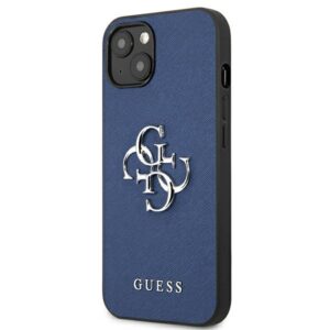 Guess GUHCP13SSA4GSBL Apple iPhone 13 mini 5,4" blue kietas dėklas Saffiano 4G Metal Logo - Image 2