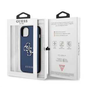 Guess GUHCP13SSA4GSBL Apple iPhone 13 mini 5,4" blue kietas dėklas Saffiano 4G Metal Logo - Image 8