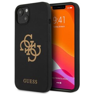 Guess GUHCP13SLS4GGBK Apple iPhone 13 mini 5,4" juodos spalvos kietas dėklas Silicone 4G Logo